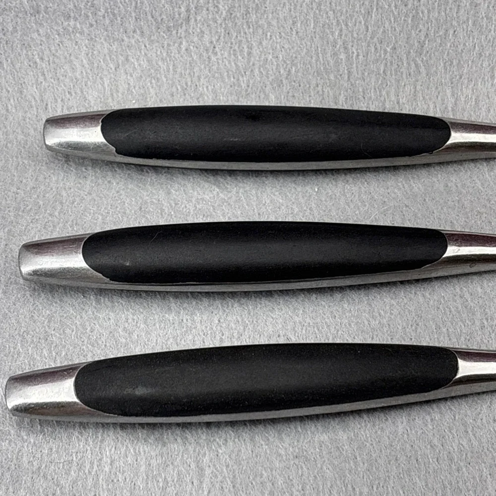 SSI Stainless Japan Black Canoe Style Resin Handle Serrated Edge Dinner Knife 6‎